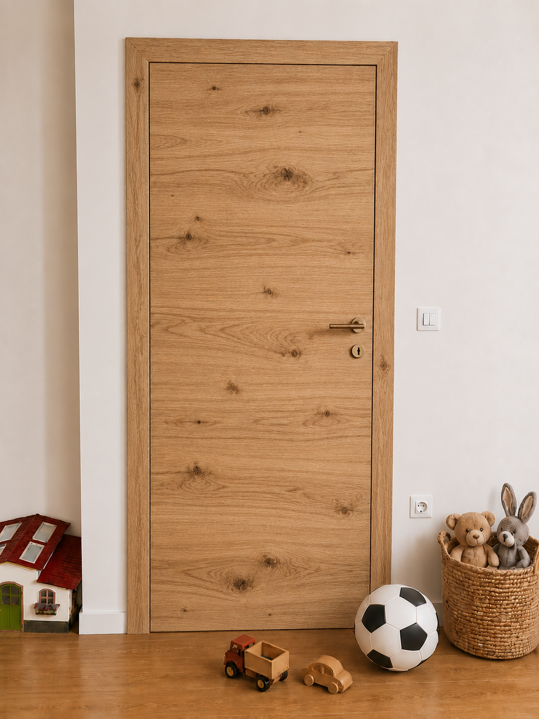 Notranja furnirana vrata Softline F - hrast grčast